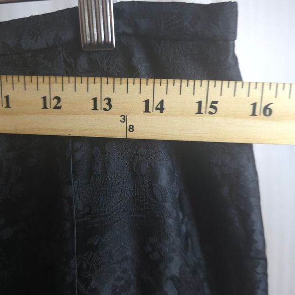 Kay Unger Silk Black Jacquard Maxi Skirt Women's 12 Formal Evening Wear Korea - Picture 6 of 9